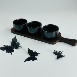 Lenardi 235-047 Менажница 33х9х5см BLACKWOOD в под.уп.(х24)Фарфор