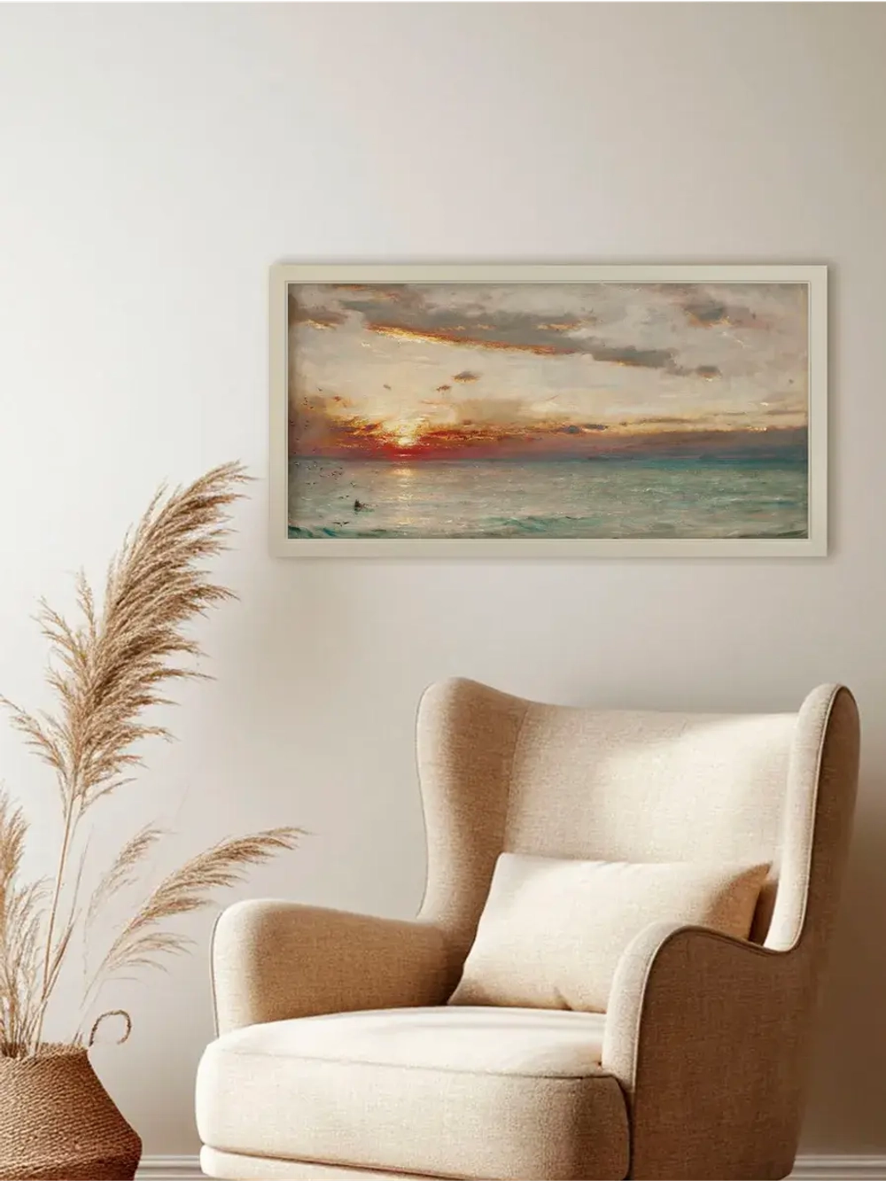 Картина на натуральном холсте настенная интерьерная 33*63 см