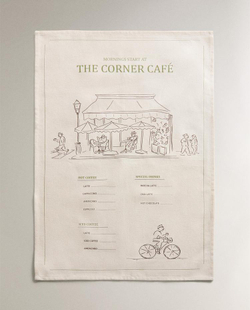 ZARA HOME НАБОР КУХОННЫХ ПОЛОТЕНЕЦ С ПРИНТОМ (НАБОР ИЗ 2 ШТ.), КОРИЧНЕВЫЙ