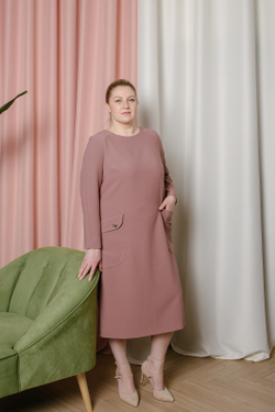 Офисное платье 3191ЛЕ, капучино #69К053191ЛЕ