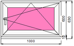 Пластиковое окно 600 х 1000 ТермА Эко