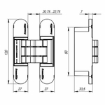 Петля скрытая Armadillo U3D4000 SN (9540UN3D) мат. никель