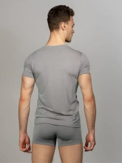 Футболка V-вырез однотонная облегающая