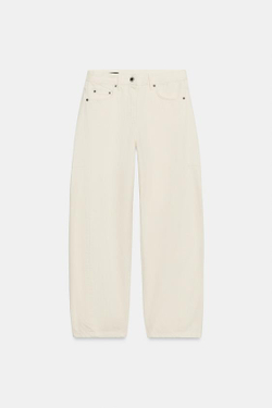 ZARA ДЖИНСЫ ZW COLLECTION ANKLE BALLOON СО СРЕДНЕЙ ПОСАДКОЙ, ЭКРЮ