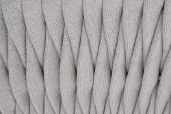 "Монако" кресло плетеное из роупа, каркас алюминий светло-серый (RAL7035) муар, роуп светло-серый 40 мм, ткань светло-серая