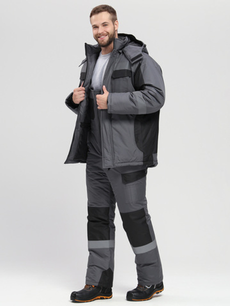 Костюм зимний Вектрон-2 СОП (тк.Таслан,135) п/к, т.серый/черный