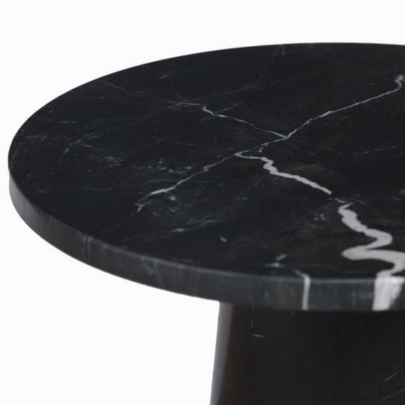 Кофейный стол Jed Ø45х60 см, черный индийский мрамор