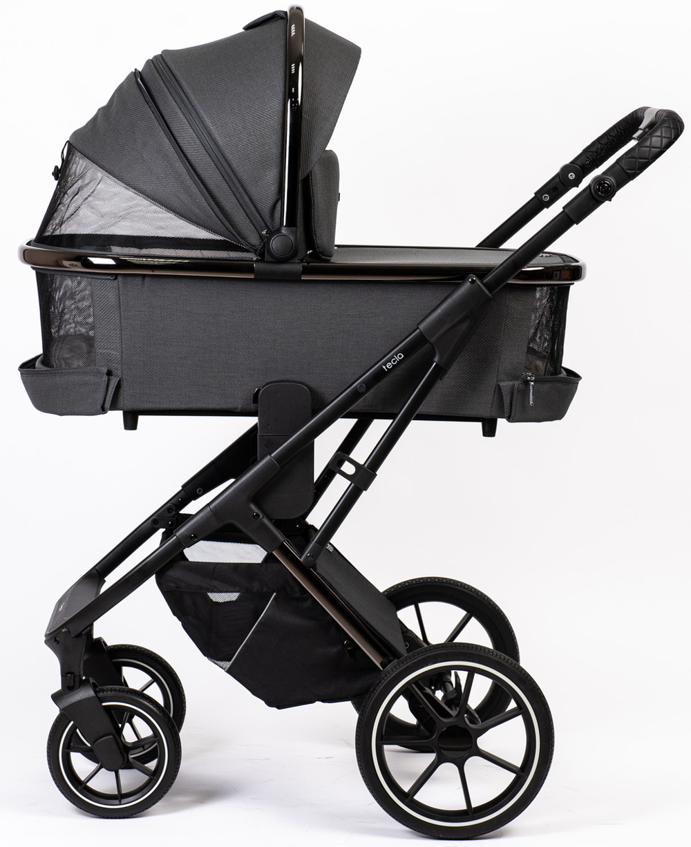 Детская коляска Peppy Tecla 3 в 1 с автокреслом First black Shadow Antrazit Chrome Edition (Графитовый)