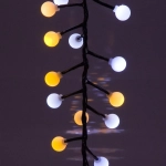 Гирлянда для дома Мишура 4 м, 200 ламп LED, d-1,4 см, черный пров, 8 реж, IP-40, Белый/Теплый белый