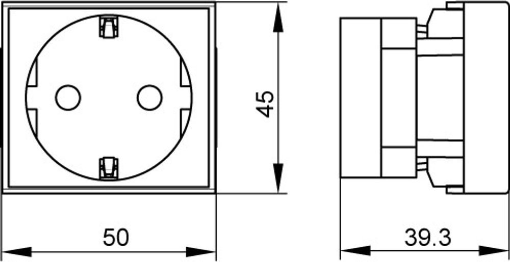 Розетка силовая 2Р+Е, со шторками, «Viva», 2 мод., серая DKC
