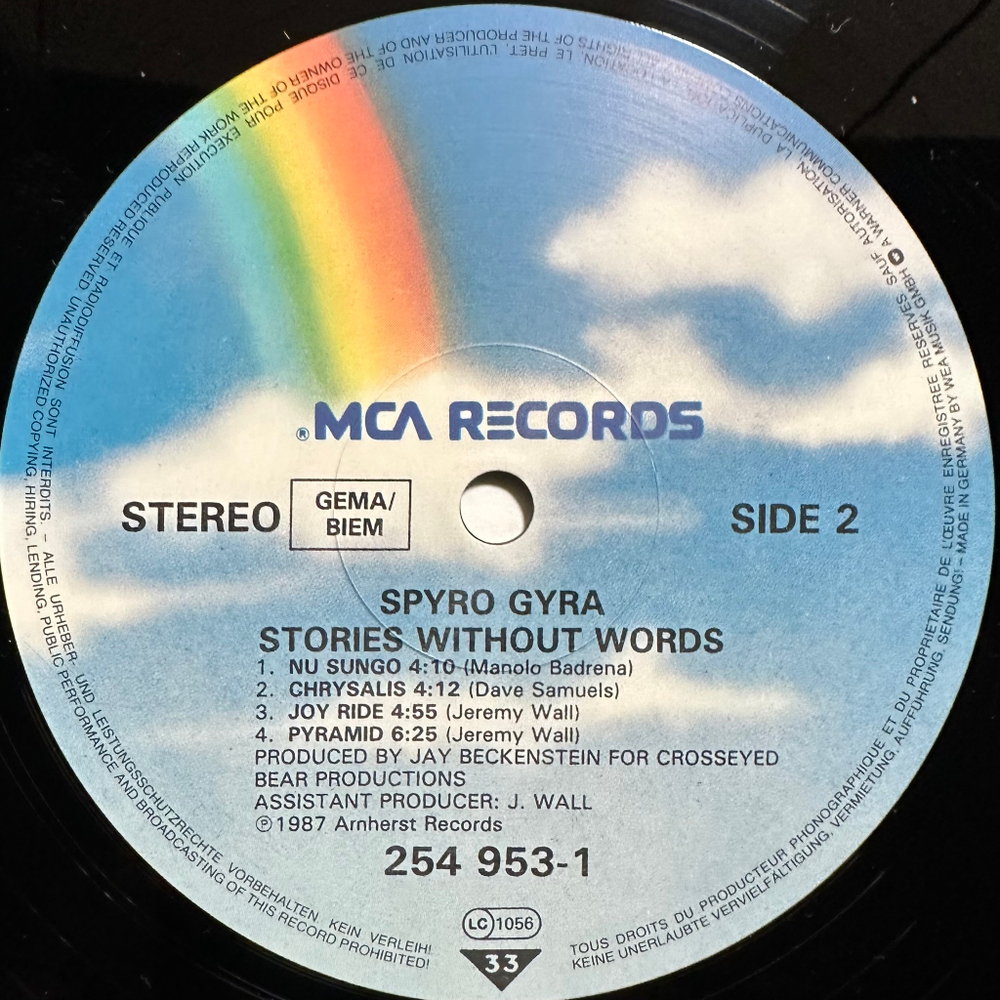 Spyro Gyra - Stories Without Words (Германия 1987г.)