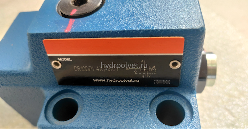 DR10DP1-4X/75YM - Редукционный клапан Ду 10 трехлинейный, прямого действия с давлением регулировки до 75 бар, 1 = рукоятка, обратный клапан - М = нет