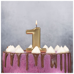 Свечи-цифры Золотые, 8 см