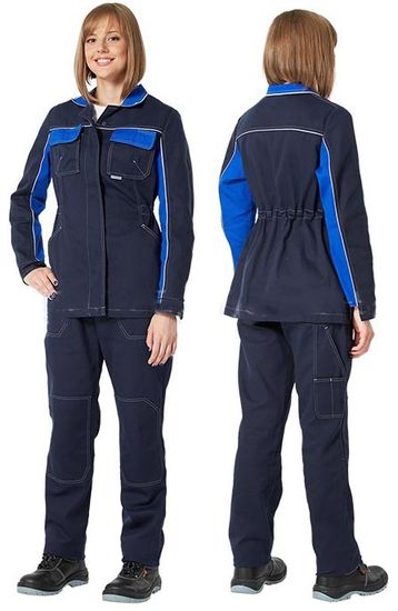 Костюм женский "Практик"брюки (т.синий/василей/серый)