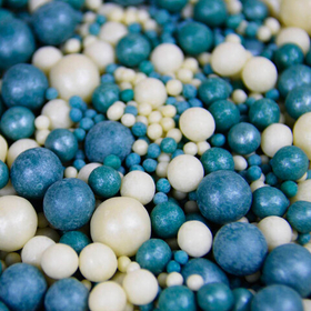 Шарики кранч Синий/белый микс 100 гр.