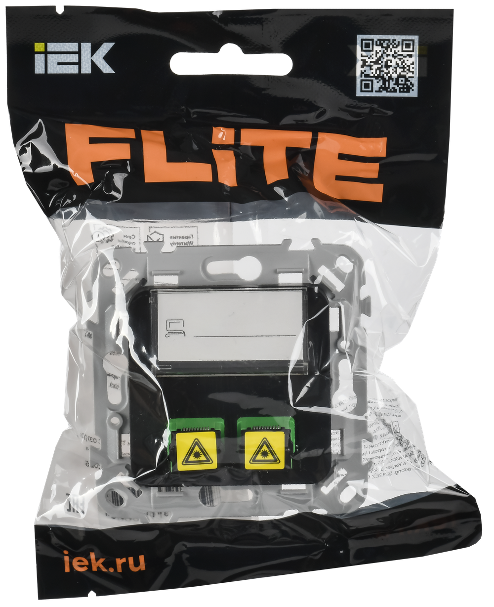 FLITE Розетка 2-местная оптоволоконная РОВ-2-ФлЧ черный IEK
