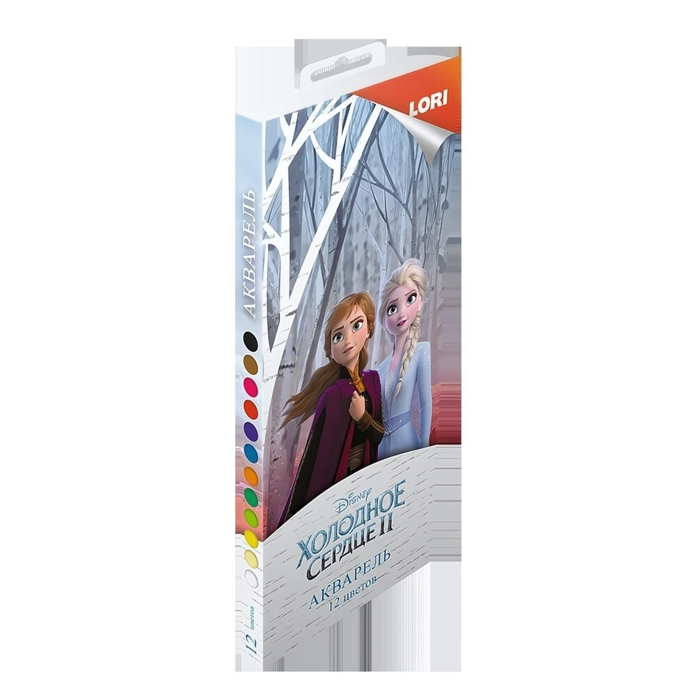 Акварель "Disney.Холодное сердце-2" 12 цветов, без кисти, пластик (Lori)
