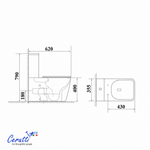 Унитаз напольный Ceruttispa АЛЬВАРО (ALVARO) Tornado CT11089 безободковый (620х355х790)