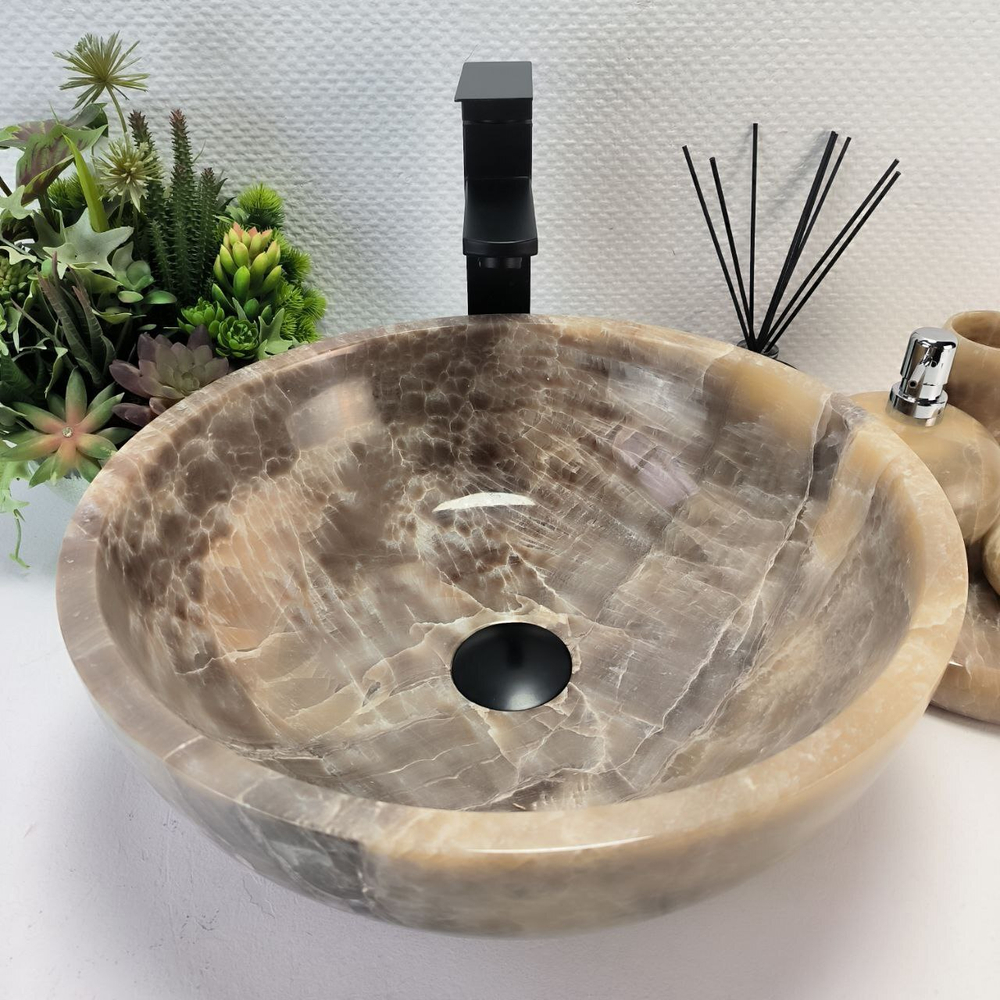 Раковина из оникса Bowl Grey TinLip BO-62932 40*40*15 44