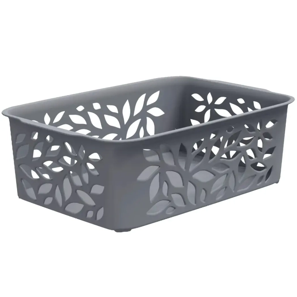 Корзина для хранения универсальная LEAVES, серый, 18,4*12,7*6,2см, 1,2л