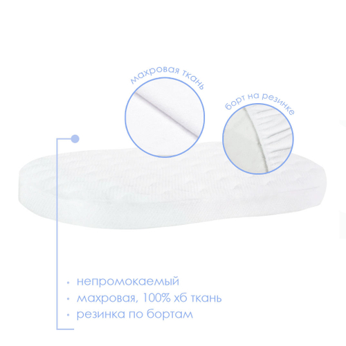 Наматрасник непромокаемые овальный 125×75
