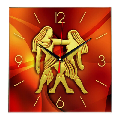 Часы настенные "Знаки зодиака" Золотые Близнецы 2 Декор для дома, подарок