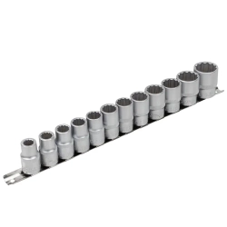 Набор головок 12пр. 1/2''12гр.(10-19,22,24мм), на планке RockForce##Rock FORCE RF-4121-9