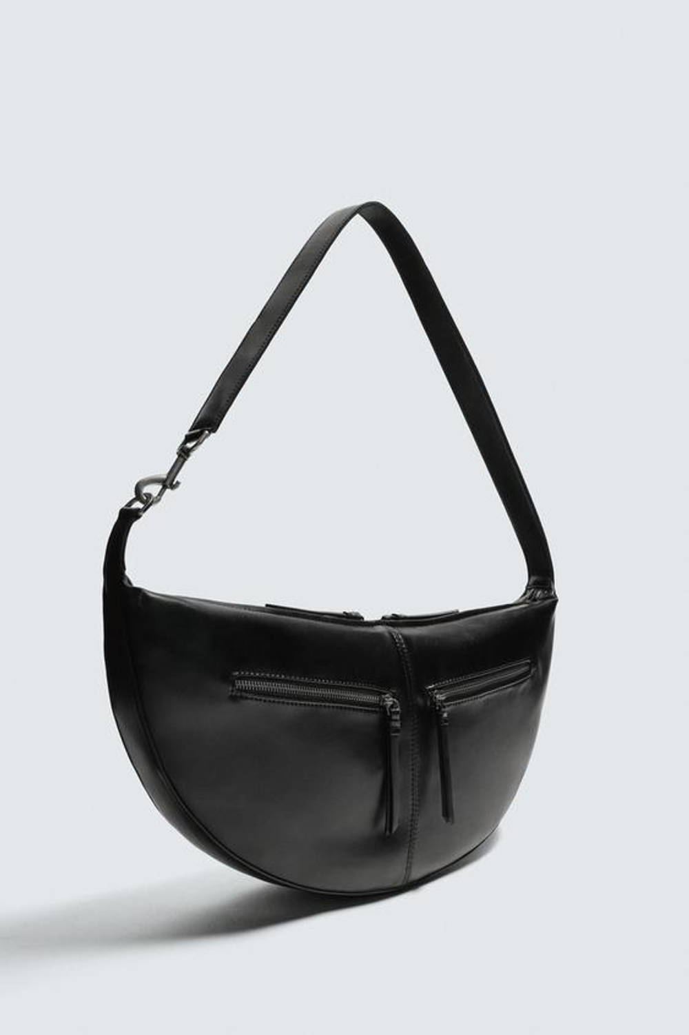 ZARA СУМКА С ОТДЕЛОЧНОЙ СТРОЧКОЙ, ЧЕРНЫЙ