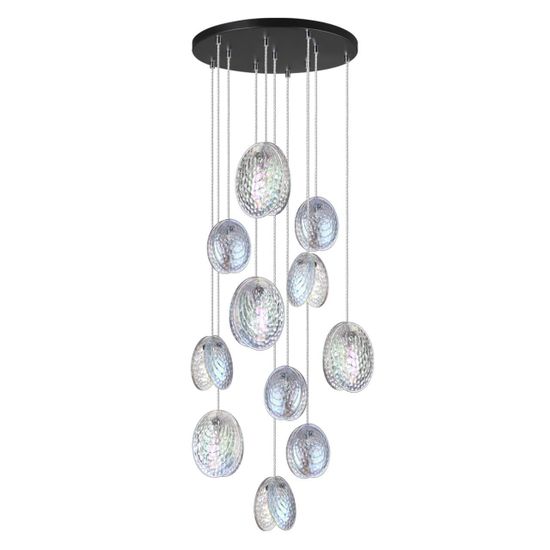 5039/11 MODERN ODL24 429 черный/перламутровый/металл/стекло Люстра каскадная G9 11*40W MUSSELS