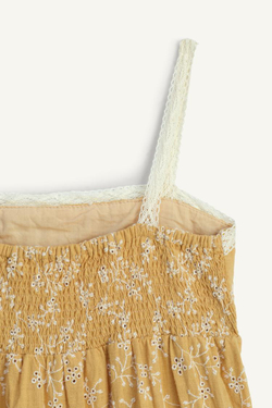 ZARA ПЛАТЬЕ В ЦВЕТОЧЕК - LIMITED EDITION, ГОРЧИЧНЫЙ