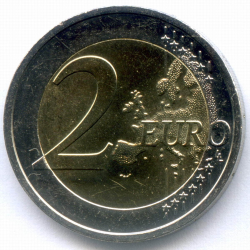 2 евро 2021 год. Эстония. Волк. Биметалл UNC