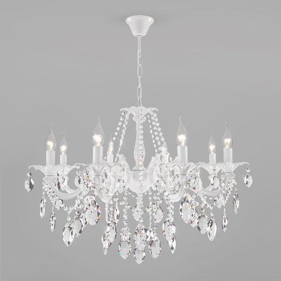 10108/8/ подвесной светильник / белый/прозрачный хрусталь Strotskis