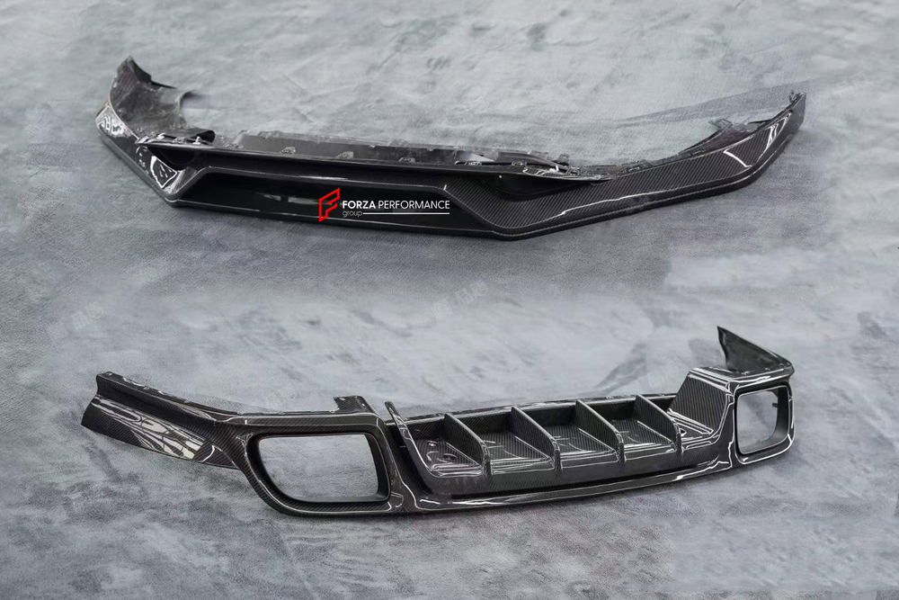 Карбоновые губа переднего бампера и диффузор заднего бампера для PORSCHE CAYENNE 9Y0 2018–2023 Sport