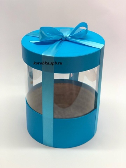 Коробка аквариум 18 см Цвет :Ярко голубой .