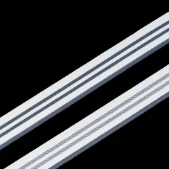 Резинка широкая, белая/серые полосы 25 мм, Германия