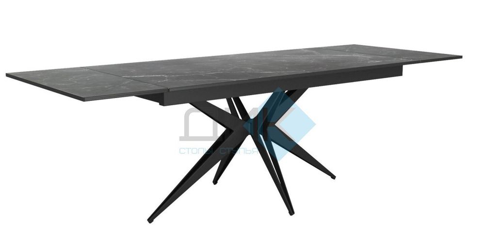 Стол DikLine KW160 керамика опоры чёрные 2 уп.