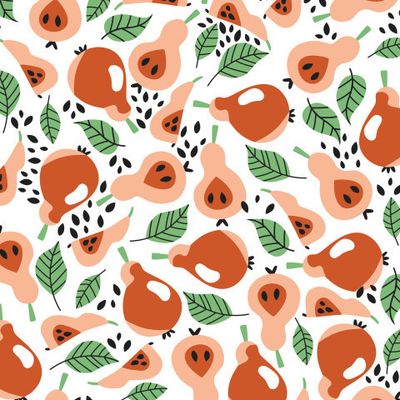 Вкусные груши яркий узор