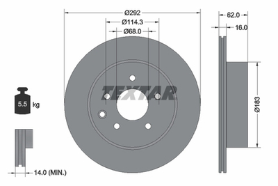 TEXTAR - 92144003-TET - Brake Disc