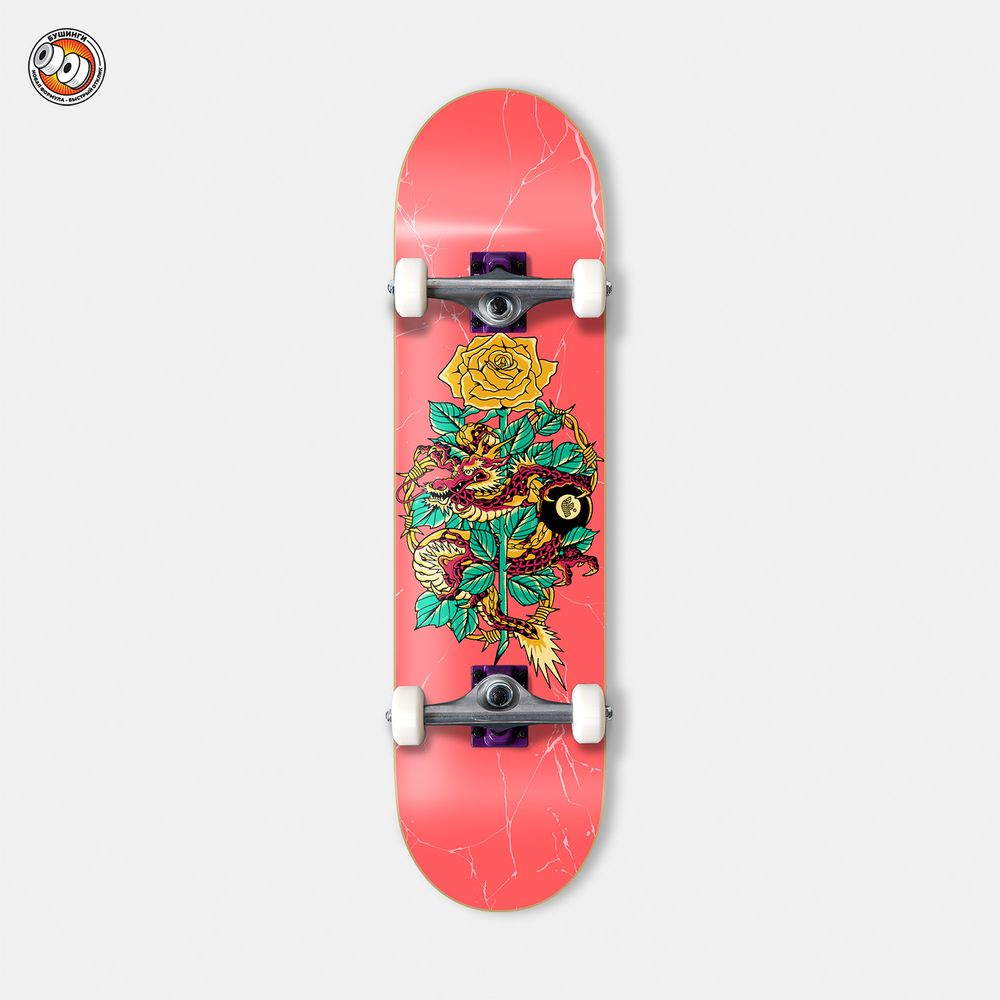 Скейтборд Футворк Dragon Bloom 8” (Purple/Raw)