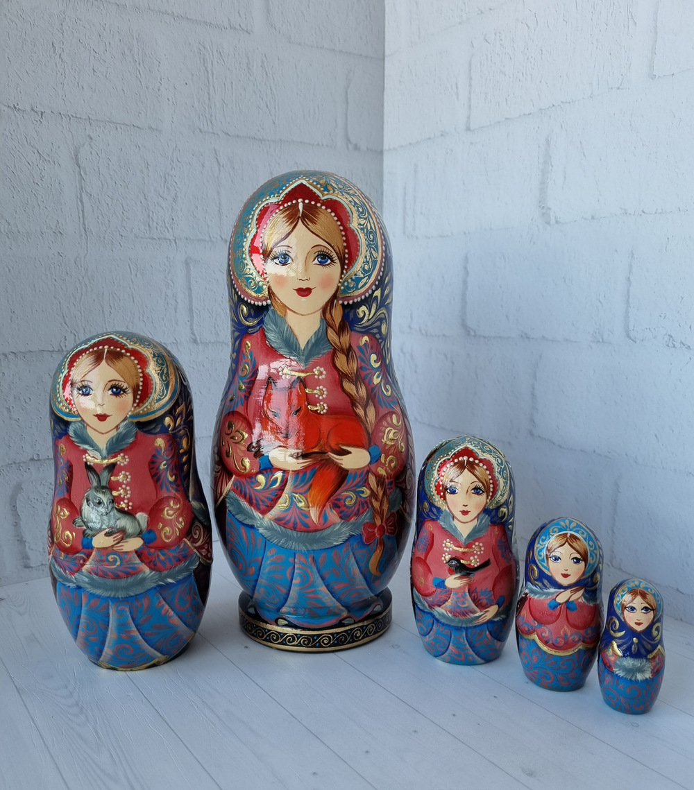 Матрёшка 21см  "С лисичкой" 5мест