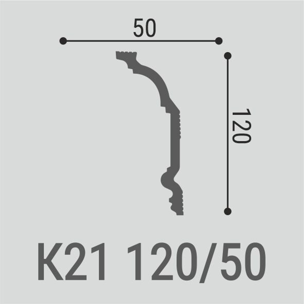 Карниз потолочный К21 120-50