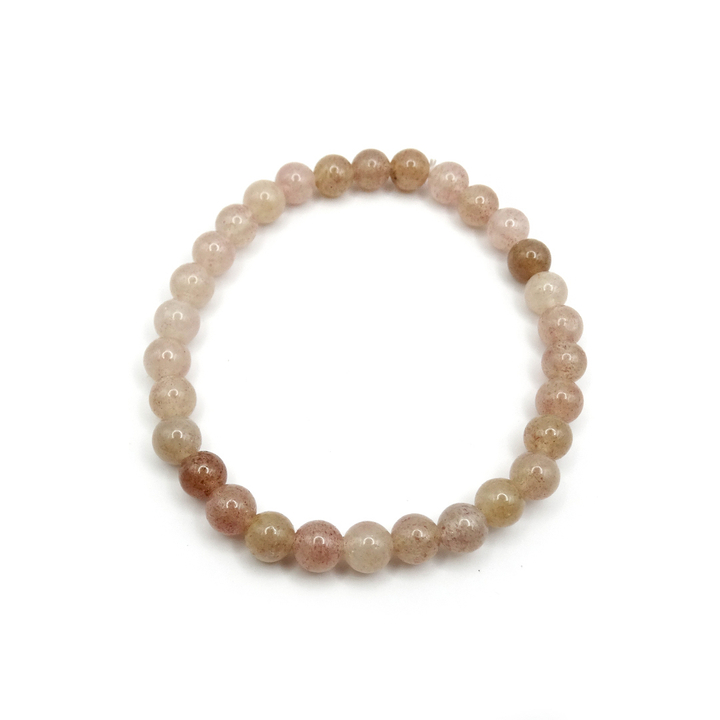Браслет Клубничный кварц шар 6 мм