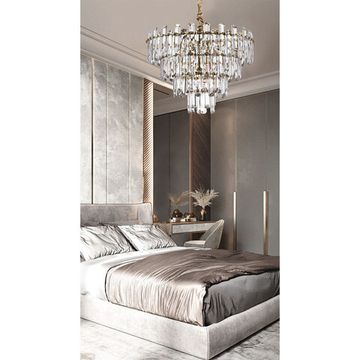 Подвесная хрустальная люстра 8*Е14 3511/17 LM-8 латунь Rosie Divinare