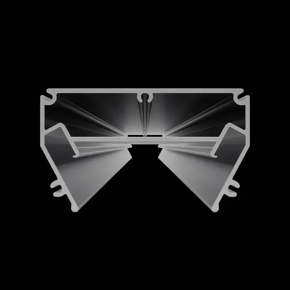 Трековая система освещения CITY 2TRA 220V Чёрный шинопровод осветительный двух-контактный однофазный трек в алюминиевом профиле для натяжных потолков 54x32x1500mm IP20 1.5 м.