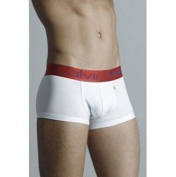 Мужские трусы хипсы белые с красной резинкой Calvin Klein South Korea