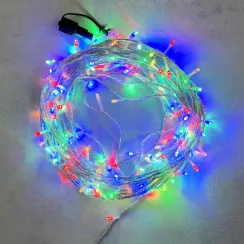 Светодиодная гирлянда с возможностью динамики 20 м., 200 разноцветных LED ламп, 24V., прозрачный силиконовый провод, IP65, Beauty Led (EST200-3W10-1M)