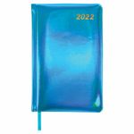 Ежедневник датированный 2022 А5 138x213 мм BRAUBERG "Holiday", "зеркальный кожзам", бирюзовый, 112748