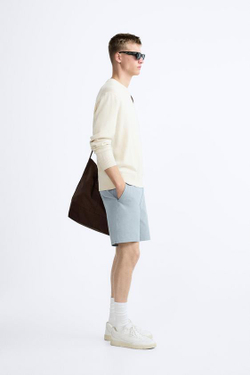 ZARA ШОРТЫ ИЗ МЯГКОЙ РЕЛЬЕФНОЙ ТКАНИ, ЛАВАНДОВЫЙ