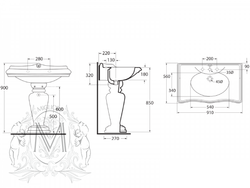 Раковина Migliore Impero ML.IMP-25.370.BI 70см.