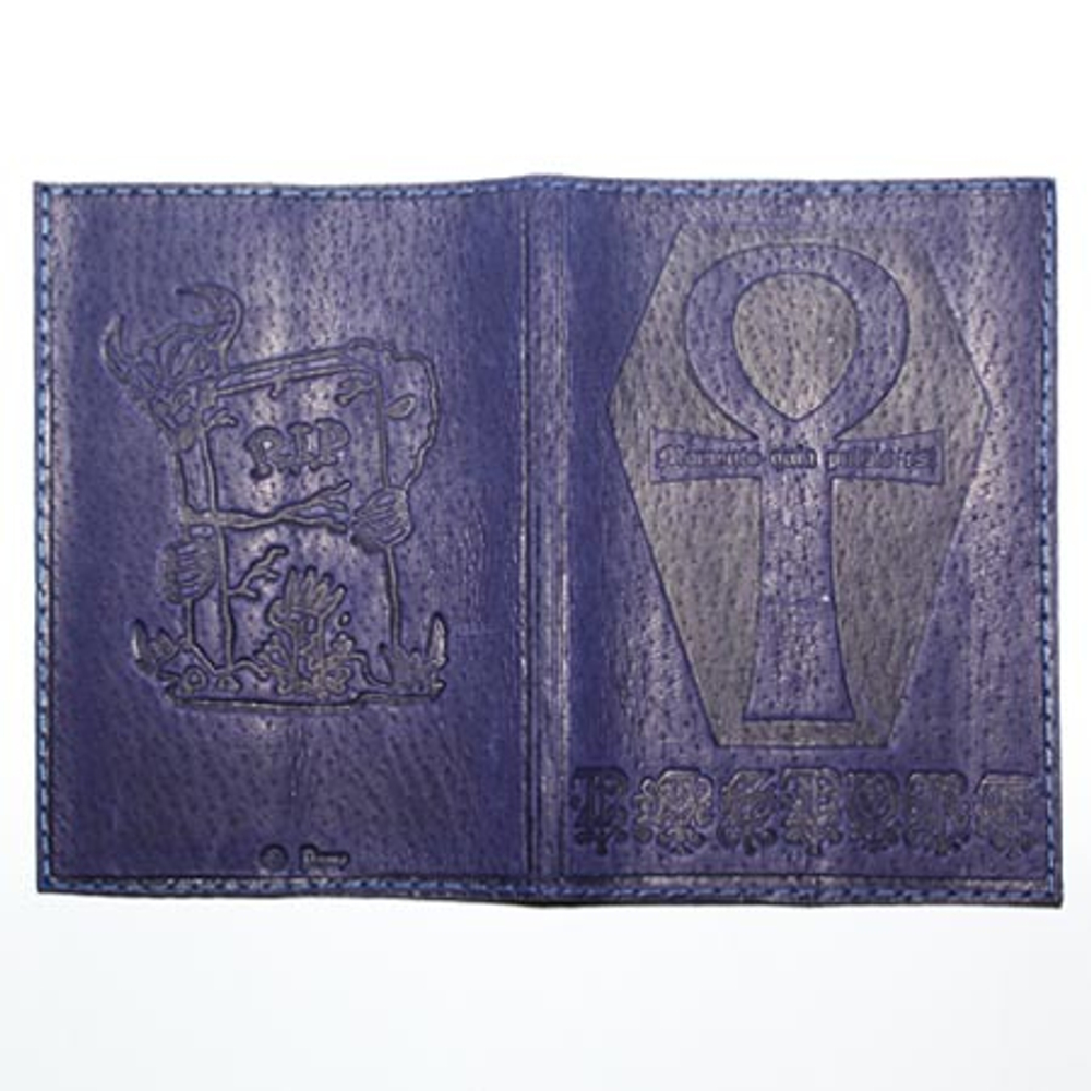Обложка для паспорта Анкх фиолетовая (026)